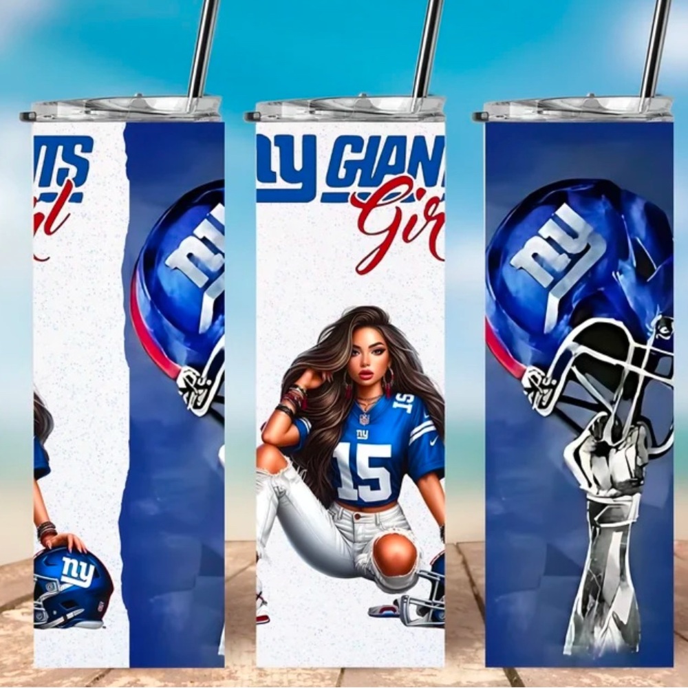 New* NY‎ Giants Girl 20 oz Tumbler - Customized